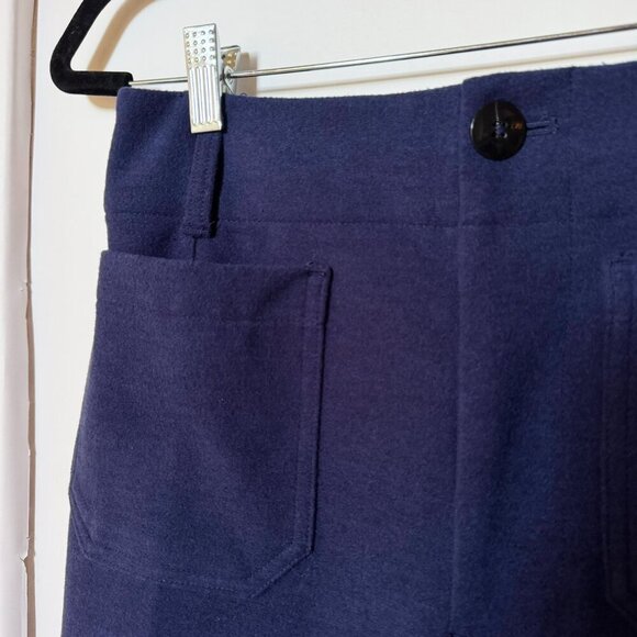 NWT Anthropologie Maeve Colette Brushed Knit Cropped Wide Leg Pants Navy 27 - Picture 8 of 12